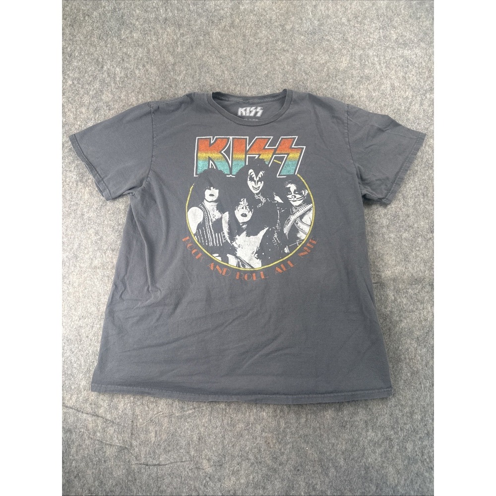 KISS Rock And Roll All Night Party Everyday Gray XL Cotton Band Concert Shirt